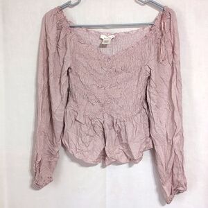 Urban Romantics Soft Pink Off Shoulder Smocked Blouse Size Small